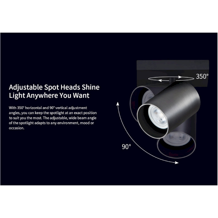 Смарт-светильник YEELIGHT Single Spotlight C2201 Black 60W 2700-6500K (YLDDL-0083-B)