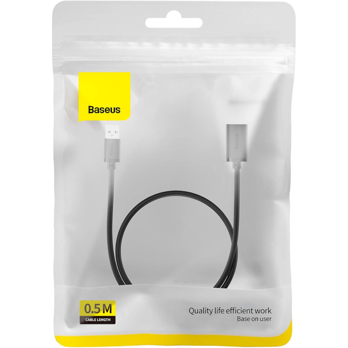 Кабель-подовжувач BASEUS AirJoy USB2.0 Extension Cable 0.5м Cluster Black (B00631100111-00)