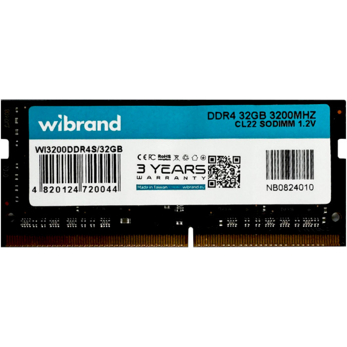 Модуль пам'яті WIBRAND SO-DIMM DDR4 3200MHz 32GB