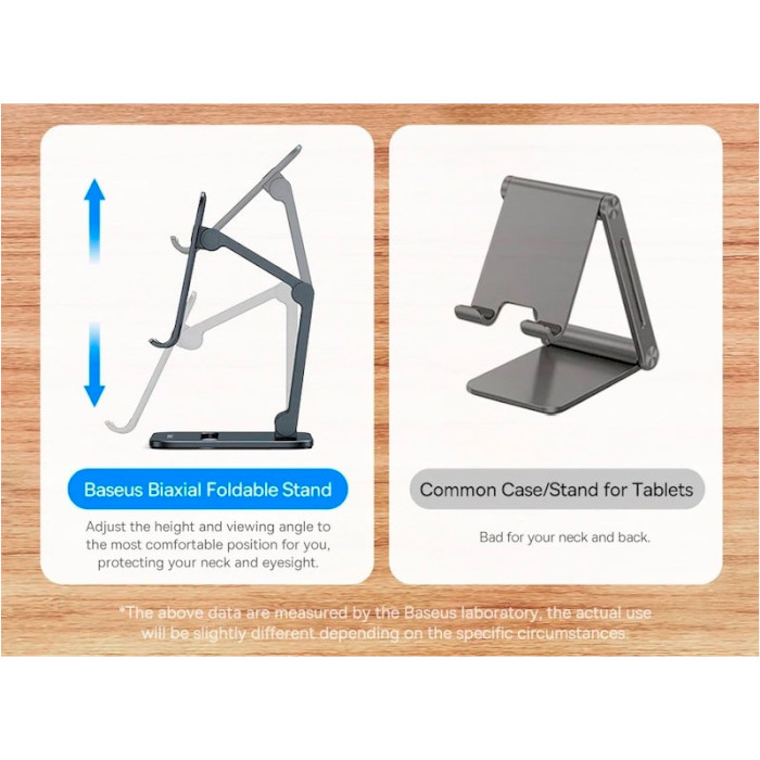 Підставка для смартфона BASEUS Desktop Biaxial Foldable Metal Stand for Phones Gray (LUSZ000013)