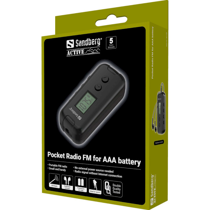 Портативний радіоприймач SANDBERG Pocket Radio FM for AAA Battery