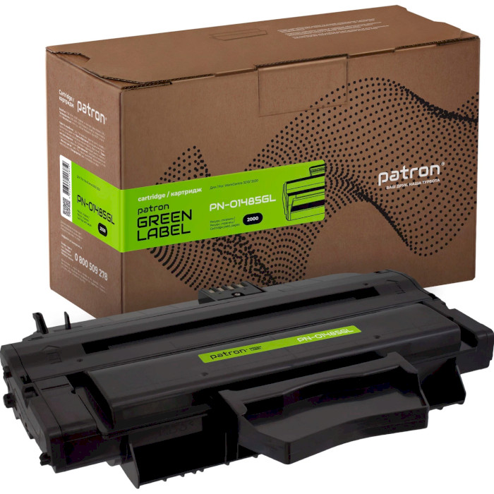 Тонер-картридж PATRON Green Label совместимый с Xerox 106R01485 Black (PN-01485GL)