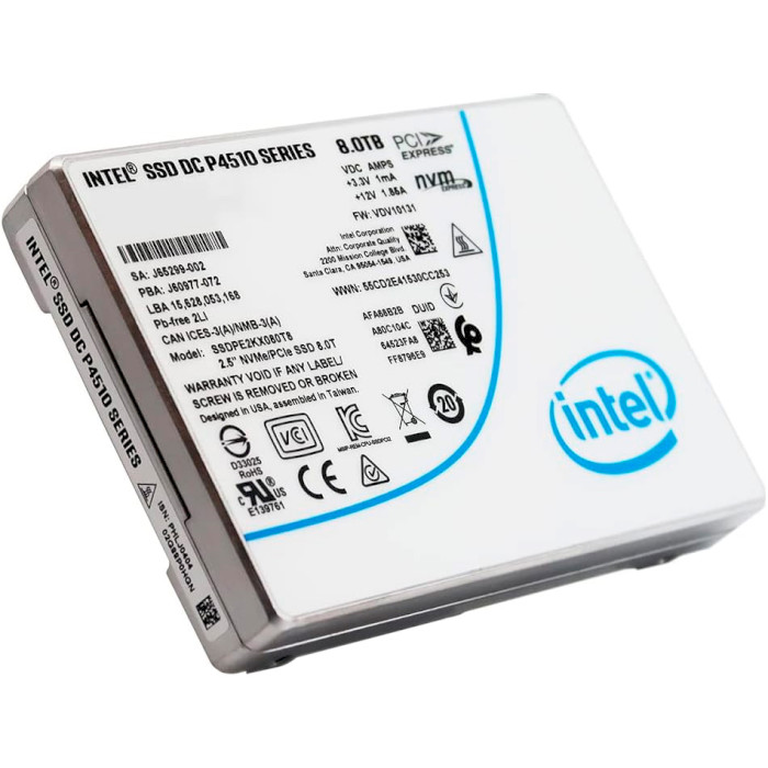 SSD диск INTEL DC P4510 8TB 2.5" U.2 15mm NVMe Bulk (SSDPE2KX080T801)