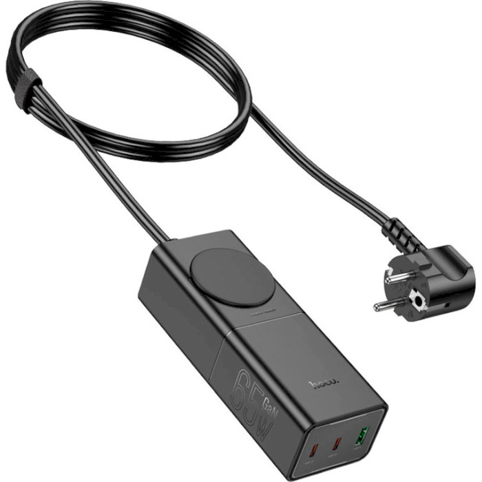 Зарядний пристрій HOCO NS4 Sharp 1xUSB-A, 2xUSB-C, PD65W, QC3.0 Black (6942007617352)