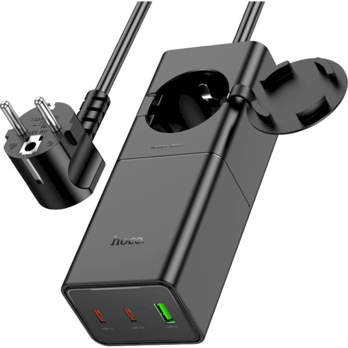 Зарядний пристрій HOCO NS4 Sharp 1xUSB-A, 2xUSB-C, PD65W, QC3.0 Black (6942007617352)