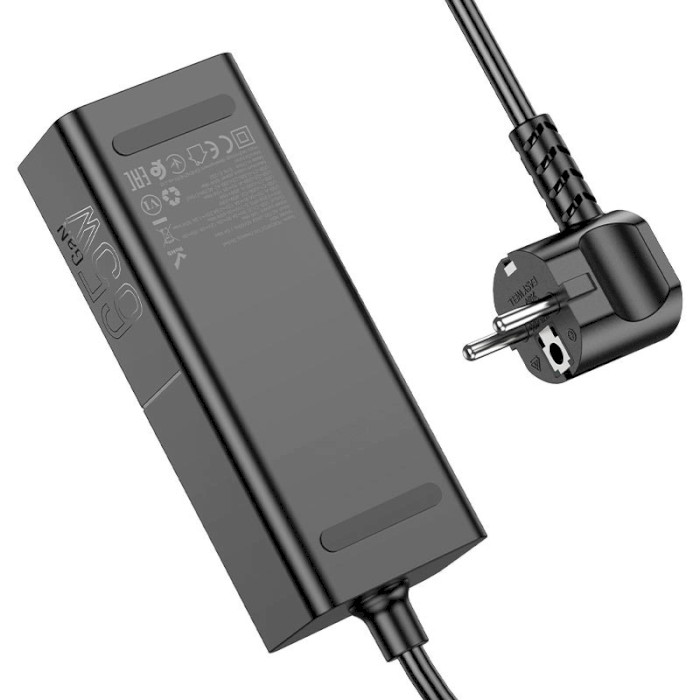 Зарядний пристрій HOCO NS4 Sharp 1xUSB-A, 2xUSB-C, PD65W, QC3.0 Black (6942007617352)