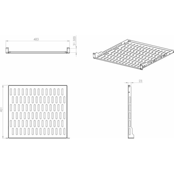 Полка консольная CSV 1U 400 (CSV-1U 400)