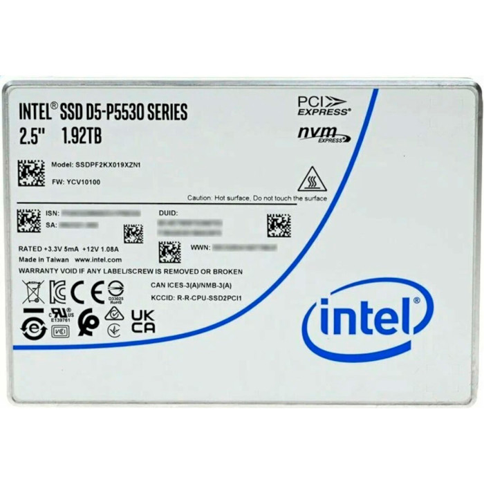 SSD диск INTEL D5-P5530 1.92TB 2.5" U.2 15mm NVMe Bulk (SSDPF2KX019XZN1)