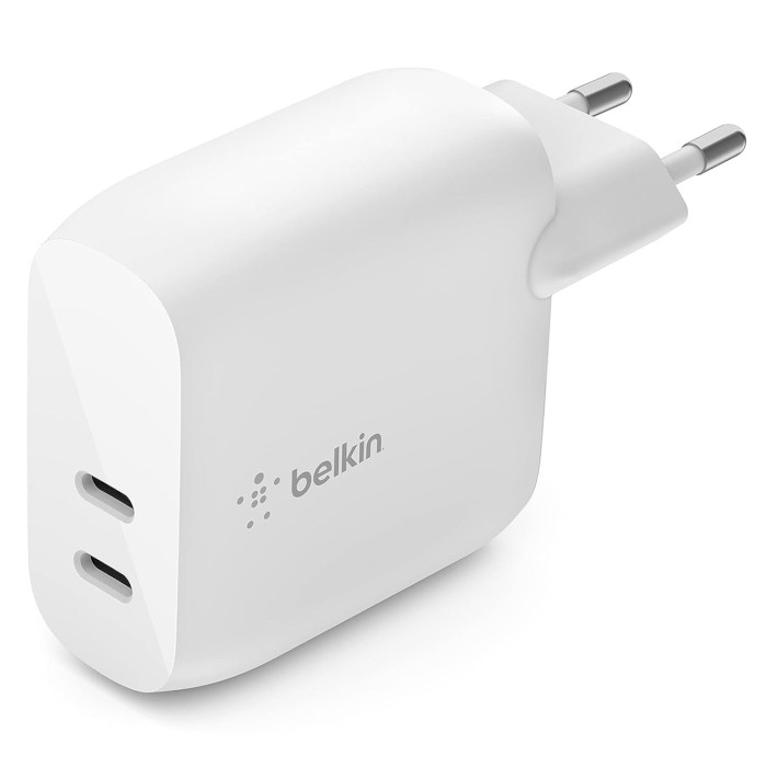 Зарядний пристрій BELKIN Boost Up Charge Dual USB-C PD Wall Charger 40W White (WCB006VFWH)