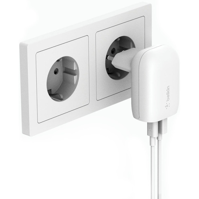 Зарядний пристрій BELKIN Boost Up Charge Dual Wall Charger with PPS 37W White (WCB007VFWH)