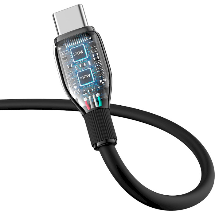 Кабель BASEUS Pudding Series Fast Charging Cable Type-C to Type-C 100W 1.2м Black (P10355702111-00)