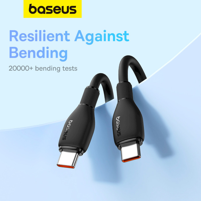 Кабель BASEUS Pudding Series Fast Charging Cable Type-C to Type-C 100W 1.2м Black (P10355702111-00)