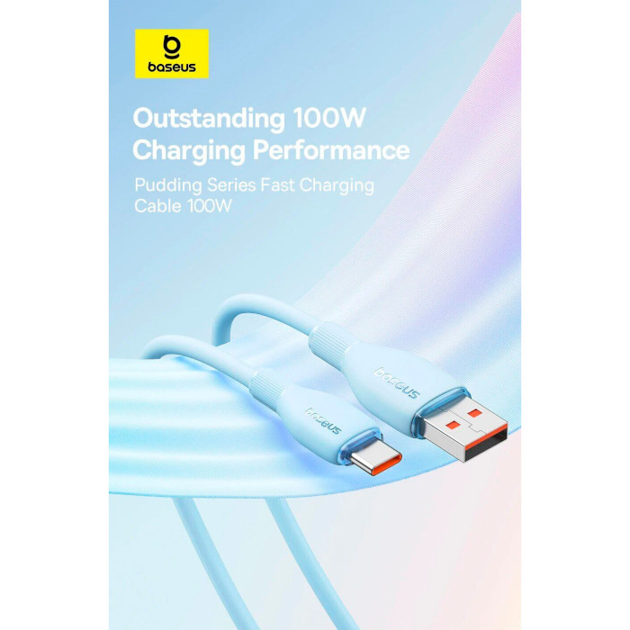 Кабель BASEUS Pudding Series Fast Charging Cable USB to Type-C 100W 1.2м Purple (P10355703511-00)