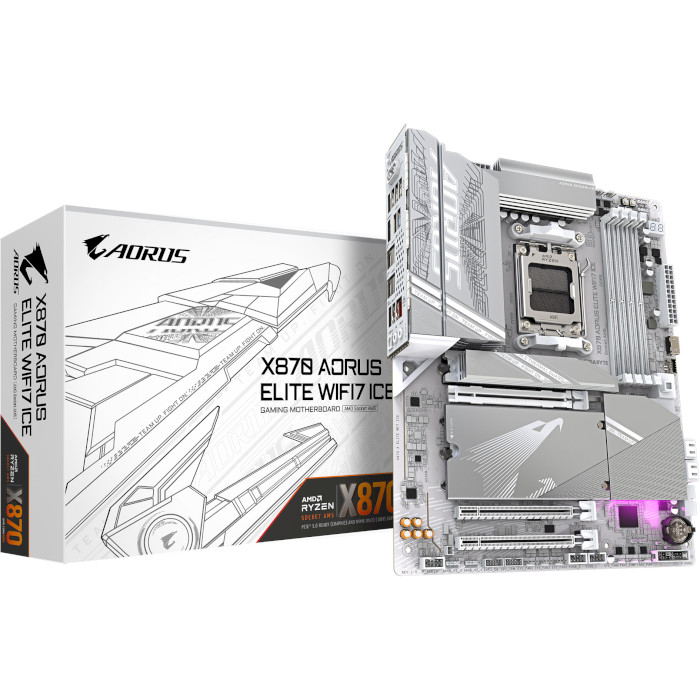 Материнська плата AORUS X870 Elite WiFi7 Ice