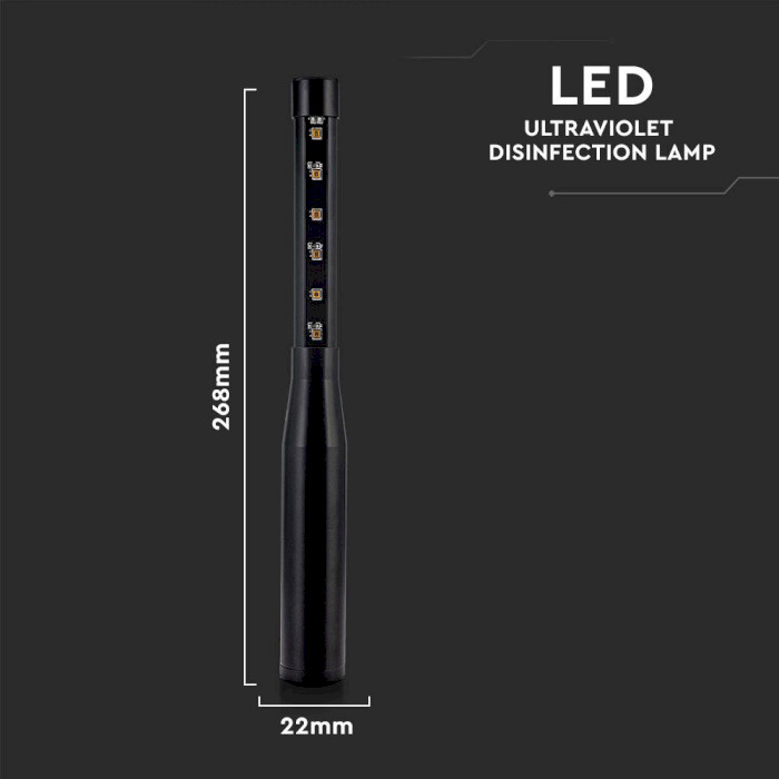 Ультрафіолетовий дезінфектор V-TAC 14W LED Portable UV Disinfection Lamp (VT-3214)