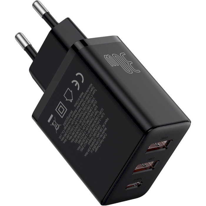 Зарядний пристрій BASEUS Cube Fast Charger 2U+C GaN5 30W Black (P10111402113-00)