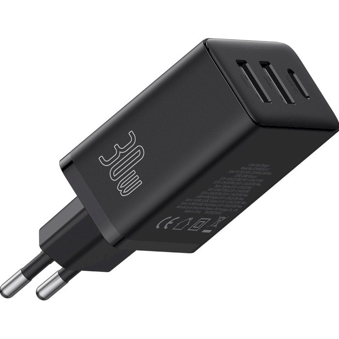 Зарядний пристрій BASEUS Cube Fast Charger 2U+C GaN5 30W Black (P10111402113-00)