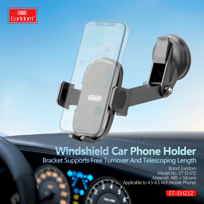 Автотримач для смартфона EARLDOM EH212 Windshield Car Phone Holder