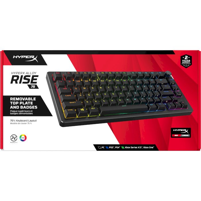 Клавиатура HYPERX Alloy Rise 75 Red Switch Black (7G7A4AA)