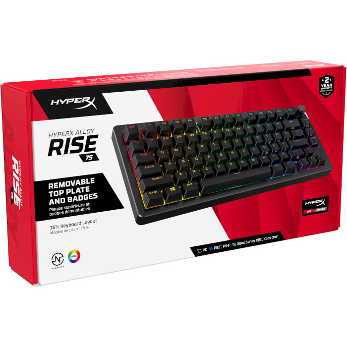 Клавиатура HYPERX Alloy Rise 75 Red Switch Black (7G7A4AA)