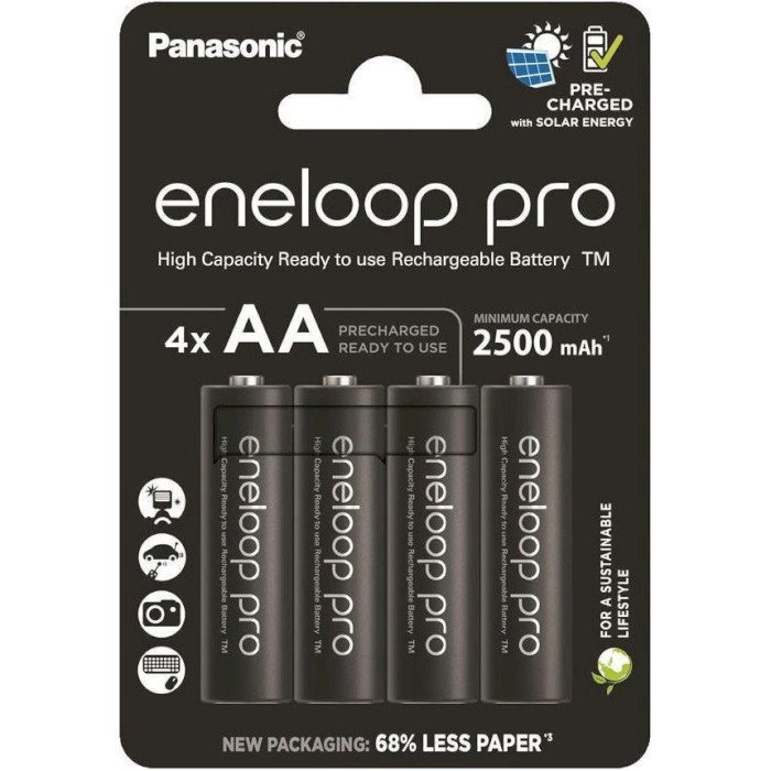 Акумулятор PANASONIC Eneloop Pro AA 2500mAh 4шт/уп (BK-3HCDE/4CP)