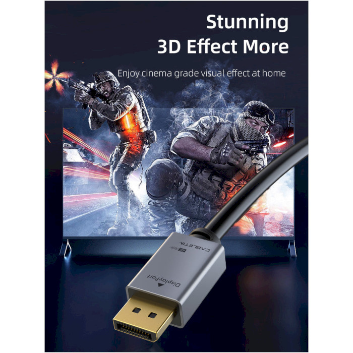 Кабель CABLETIME 4K 60Hz DisplayPort 1.8м Black (CD20K)