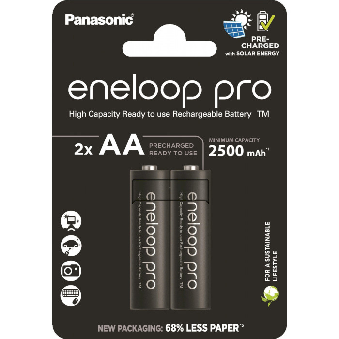 Аккумулятор PANASONIC Eneloop Pro AA 2500mAh 2шт/уп (BK-3HCDE/2CP)