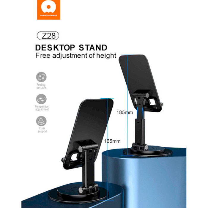 Тримач для смартфона WUW Z28 Folding Desktop Stand Black