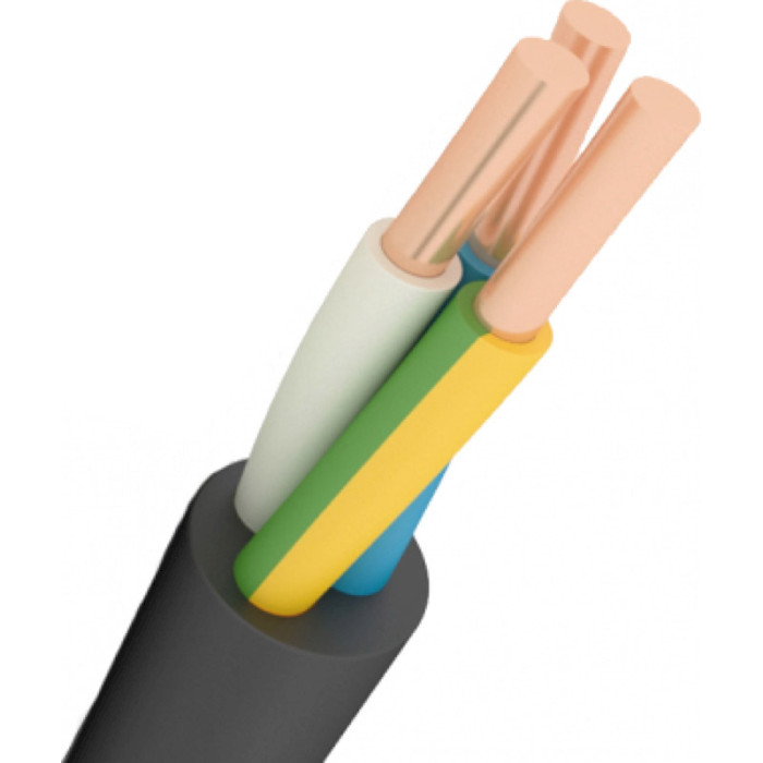 Силовой кабель ВВГнг-LS ОДЕСКАБЕЛЬ 3x2.5мм² 1м (продается пометрово), чёрный