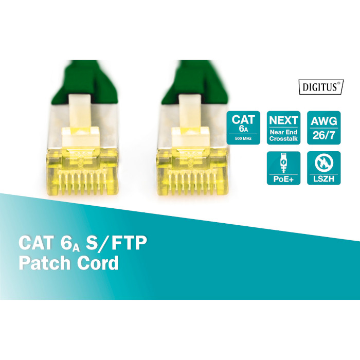 Патч-корд DIGITUS S/FTP Cat.6a 20м Green (DK-1644-A-200/G)