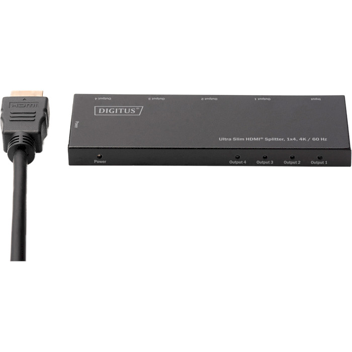 HDMI сплиттер 1 to 4 DIGITUS Ultra Slim HDMI Splitter, 1x4, 4K@60Hz (DS-45323)