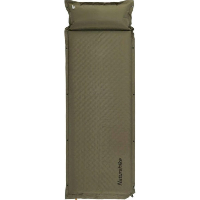 Самонадувной коврик с подушкой NATUREHIKE CNK2300DZ014 Dark Green (6976023923364)