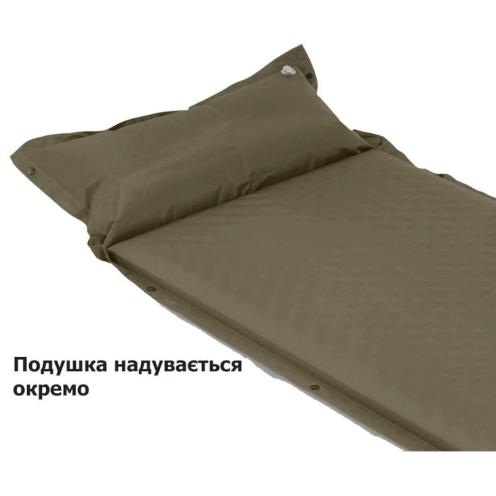 Самонадувний килимок з подушкою NATUREHIKE CNK2300DZ014 Dark Green (6976023923364)