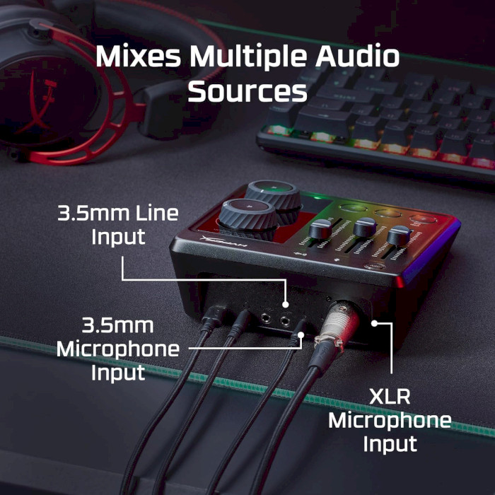 Мікшерний пульт для подкастів HYPERX Audio Mixer