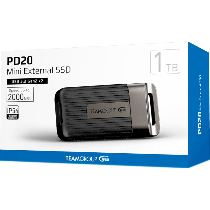 Портативний SSD диск TEAM PD20 Mini 1TB USB3.2 Gen2x2 (TPSEG5001T0C102)