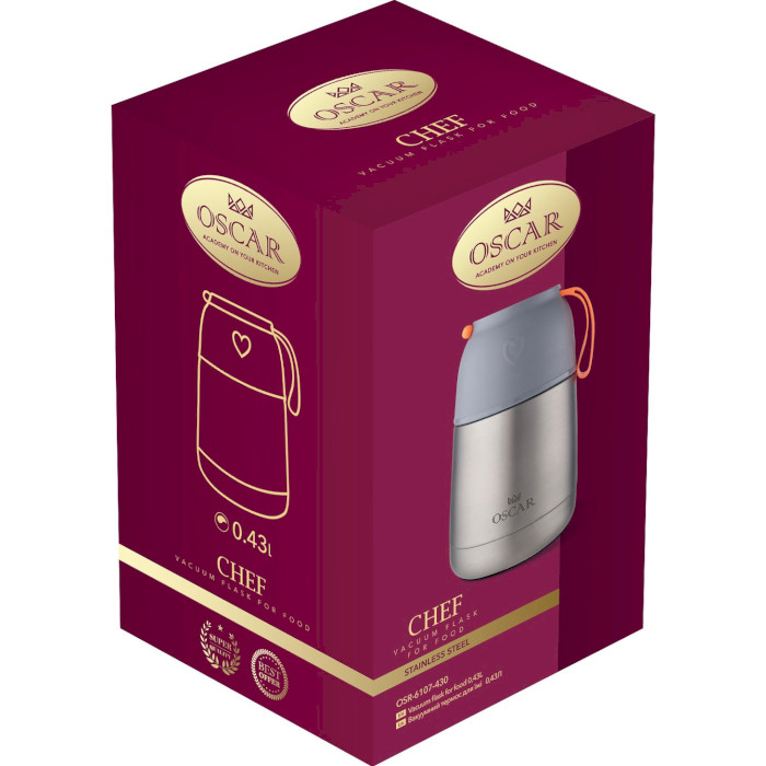 Термос для їжі OSCAR Chef 0.43л Stainless Steel (OSR-6107-430)