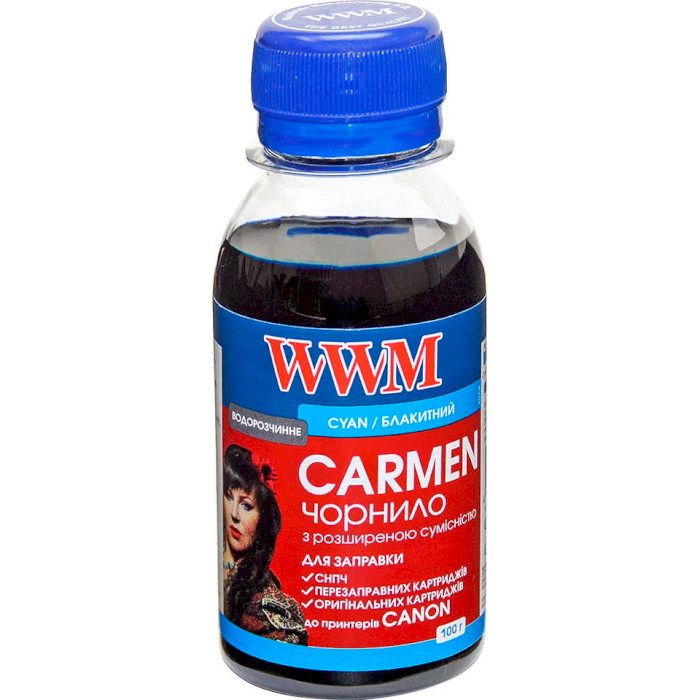 Чорнило WWM Universal Carmen для Canon Pixma IP/IX/MP/MX/MG Cyan (CU/C-2)