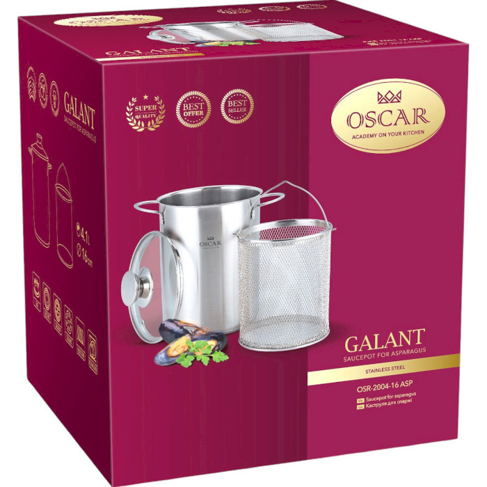 Каструля OSCAR Galant 4.1л (OSR-2004-16 ASP)