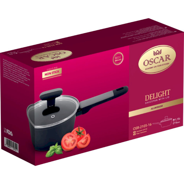 Ковш с крышкой OSCAR Delight 16см 1.15л (OSR-2105-16)