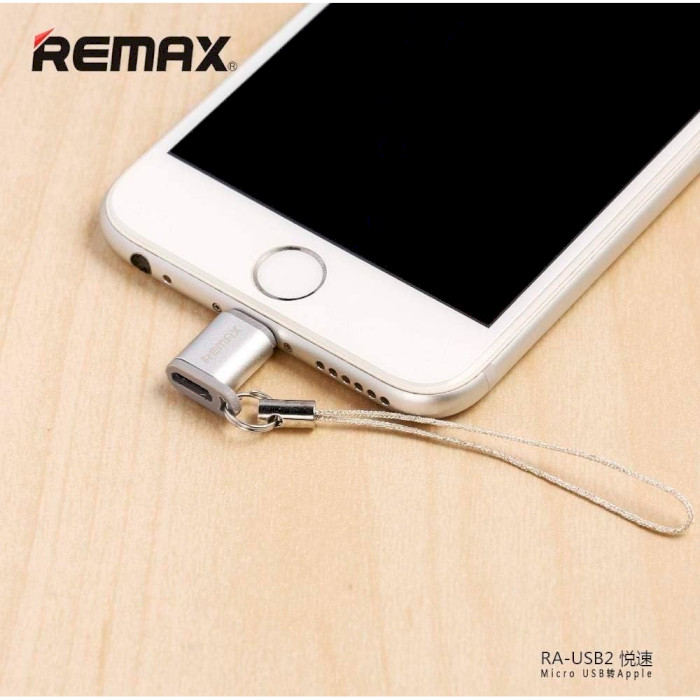 Адаптер REMAX Visual RA-USB2 Micro-USB to Lightning Gold (6954851289814)