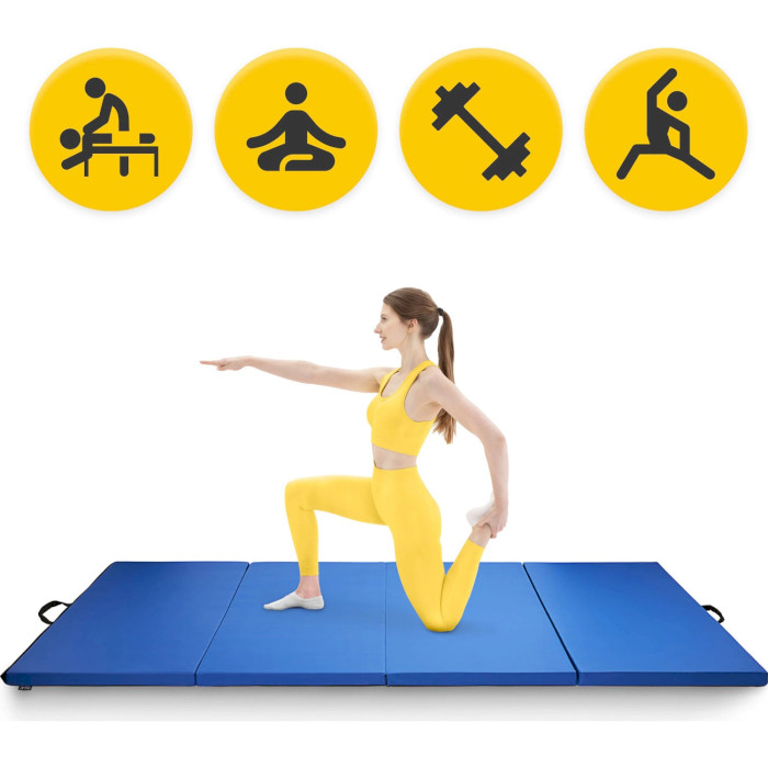 Складной гимнастический мат 4FIZJO Folding Exercise Mat XL Blue (P-5907739319715)