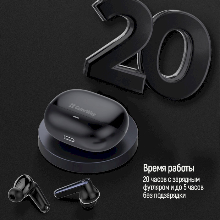 Наушники COLORWAY Slim TWS-1 Earbuds Black