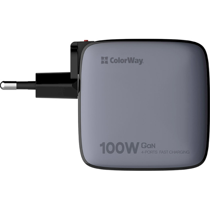 Зарядное устройство COLORWAY Power Delivery GaN 3xUSB-C, 1xUSB-A, 100W Black (CW-CHS047PD-BK)