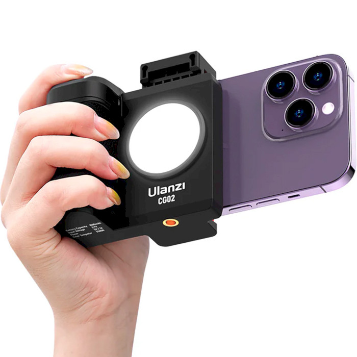 Держатель для смартфона ULANZI CG-02 Smartphone Camera Grip Bluetooth with Fill Light (UV-3282A)