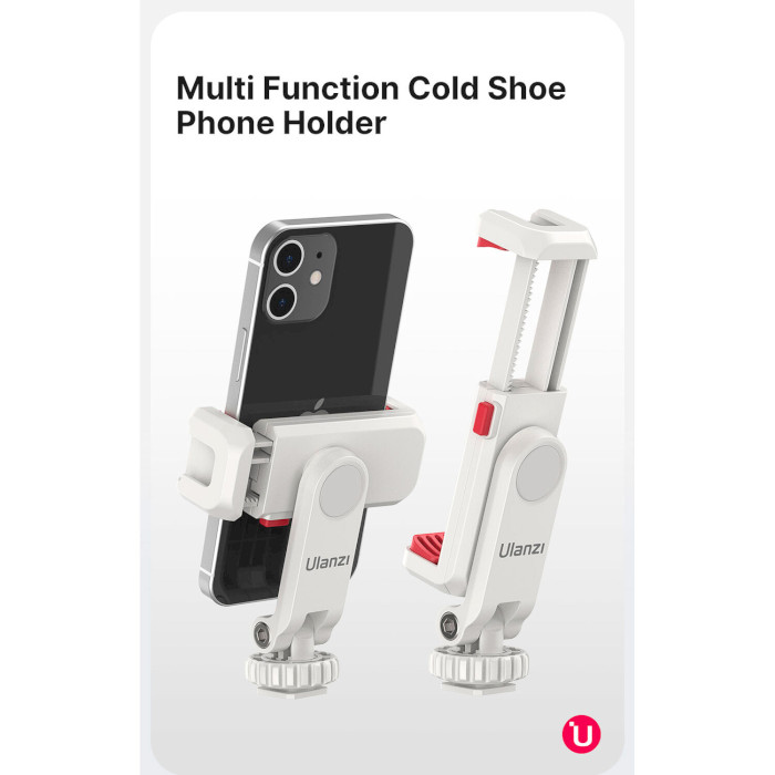 Тримач для смартфона ULANZI ST-06S Multi-Function Cold Shoe Smartphone Holder White (UV-3057)