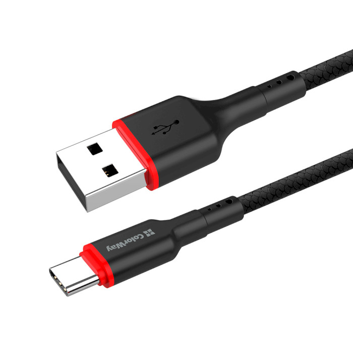 Кабель COLORWAY PVC USB to Type-C 2.4A 1м Black (CW-CBUC064-BK)