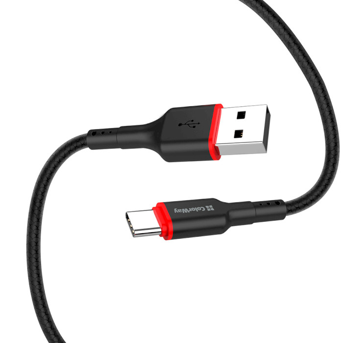 Кабель COLORWAY PVC USB to Type-C 2.4A 1м Black (CW-CBUC064-BK)