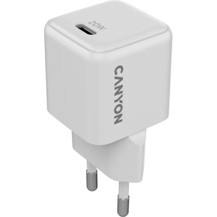 Зарядний пристрій CANYON CU20C GaN 1xUSB-C, 20W White (CNS-CUW20C)