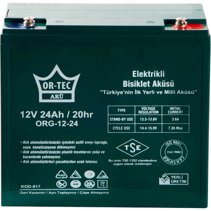 Акумуляторна батарея OR-TEC 12V/24Ah (12В, 24Агод)