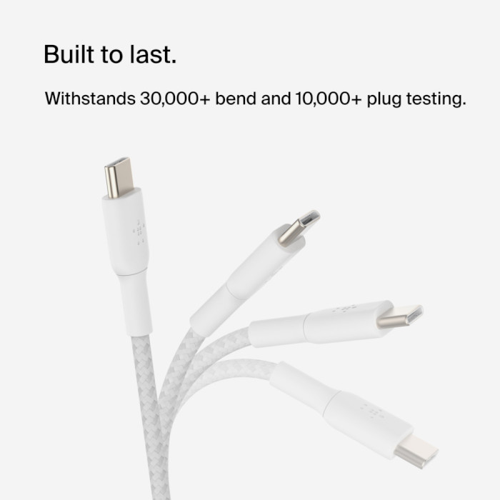 Кабель BELKIN Boost Up Charge Braided USB-C to USB-C 2м White (CAB004BT2MWH)